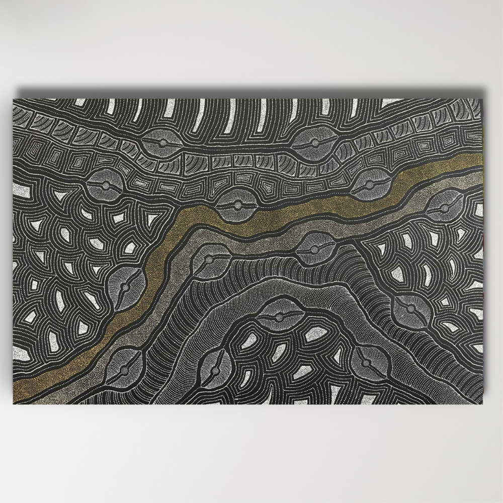 Delvine Pitjara Original painting My Country shown horizontal 