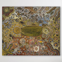 Load image into Gallery viewer, "Desert Flowers" original Aboriginal painting by Bernadine Johnson Kemarre, 115cm x 97cm - authentic Indigenous Australian artwork
