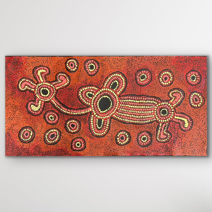 "Minyma Malilu" original Aboriginal painting by Sophia Tunkin, 89cm x 43cm - authentic Indigenous Australian artwork
