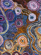 Load image into Gallery viewer, Close-up showing Dreaming symbols, pathways and colour blending.
