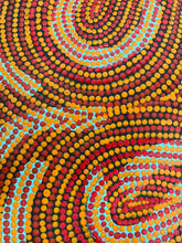 Load image into Gallery viewer, Artistic representation of concentric circles with red, yellow, and orange colors on a textured background.
