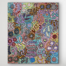 Load image into Gallery viewer, Close-up detail of Grandmother&#39;s Country by Michelle Possum Nungurrayi, highlighting authentic Aboriginal painting techniques
