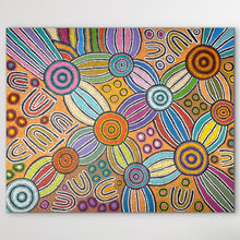 Load image into Gallery viewer, "Women Collecting Bush Tucker" Debra Nangala McDonald 120cm x 97cm Authentic Aboriginal art from Art by Farquhar
