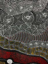 Load image into Gallery viewer, Aboriginal artwork with geometric patterns in black, white, and red.
