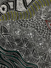 Load image into Gallery viewer, Aboriginal art with line and dot patterns
