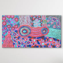 Load image into Gallery viewer, Aboriginal artwork with vibrant patterns on a white background
