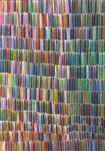 Load image into Gallery viewer, "Yam Dreaming" Aboriginal art by Jeannie Mills Pwerle - close-up detail, 101cm x 72cm
