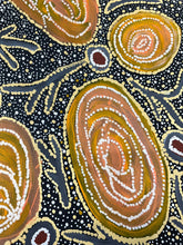 Load image into Gallery viewer, "Seven Sisters" Pollyanne Smith Tjungkaya 60cm x 59cm Authentic Aboriginal art traditional dot art and bush flowers
