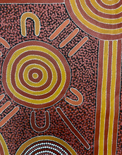 Load image into Gallery viewer,  Aboriginal art with concentric circles and abstract patterns
