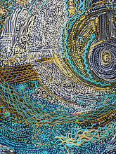 Load image into Gallery viewer, Cream, blue and gold Aboriginal painting for sale
