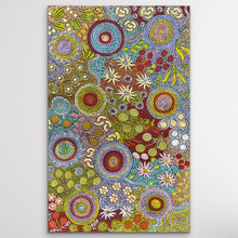 Load image into Gallery viewer, Dot painting Aboriginal art "Budgerigar Dreaming and Bush Tucker" Julieanne Nungurrayi Turner 113cm x 66cm 
