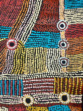 Load image into Gallery viewer, Sisters travelling traditional Aboriginal artwork "Minyma Kutjara (Two Sisters Travelling)" Cassyanne Woods 117cm x 81cm
