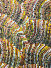 Load image into Gallery viewer, Aboriginal dot artwork with swirling patterns in earthy tones
