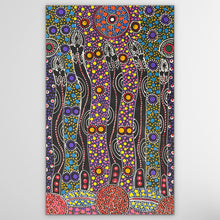 Load image into Gallery viewer, "Dreamtime Sisters" original Aboriginal painting by Cindy Wallace, 72cm x 44cm - authentic Indigenous Australian artwork
