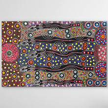 Load image into Gallery viewer, "Dreamtime Sisters" original Aboriginal painting by Cindy Wallace, 72cm x 44cm - authentic Indigenous Australian artwork

