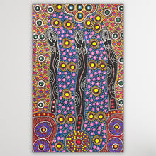 Load image into Gallery viewer, "Dreamtime Sisters" original Aboriginal painting by Cindy Wallace, 72cm x 44cm - authentic Indigenous Australian artwork
