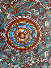 Load image into Gallery viewer, "Budgerigar Dreaming" by Julieanne Nungurrayi Turner - gallery view, authentic Indigenous Australian art, 91cm x 61cm
