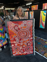 Load image into Gallery viewer, "Country" Aboriginal art by Daisybell Kulyuru - close-up detail, 115cm x 69cm
