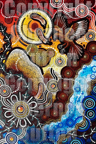 Karrkanyi (Eagle) original painting by Chern'ee Sutton, Kalkadoon Aboriginal artist, 91cm x 61cm