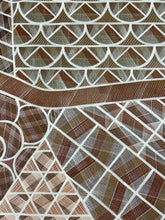 Load image into Gallery viewer, Zoomed area of the artwork highlighting delicate line work and ochre palette.
