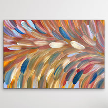 Load image into Gallery viewer, "Bush Medicine Leaves" by Esther Haywood Petyarre - detail view of Aboriginal painting, 94cm x 72cm
