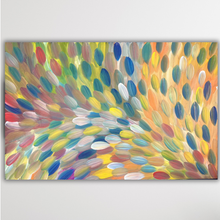 Load image into Gallery viewer, Medicine Leaves yellow, blue, Pinks by Esther haywood. 
