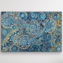 Load image into Gallery viewer, "Bush Flowers" original Aboriginal painting by Bernadine Johnson Kemarre, 79cm x 52cm - authentic Indigenous Australian artwork
