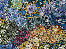 Load image into Gallery viewer, Detailed view of My Country Utopia by Janet Golder Kngwarreye contemporary Aboriginal artwork reflecting Utopia country
