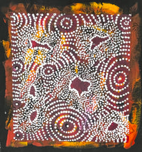 Load image into Gallery viewer, "Fire Dreaming" original Aboriginal painting by Maureen Nampijinpa Hudson, 43cm x 39cm - authentic Indigenous Australian artwork
