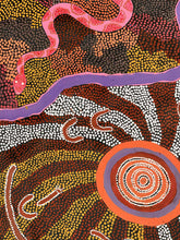Load image into Gallery viewer,  Aboriginal art with snake Dreaming and Fire Dreaming 
