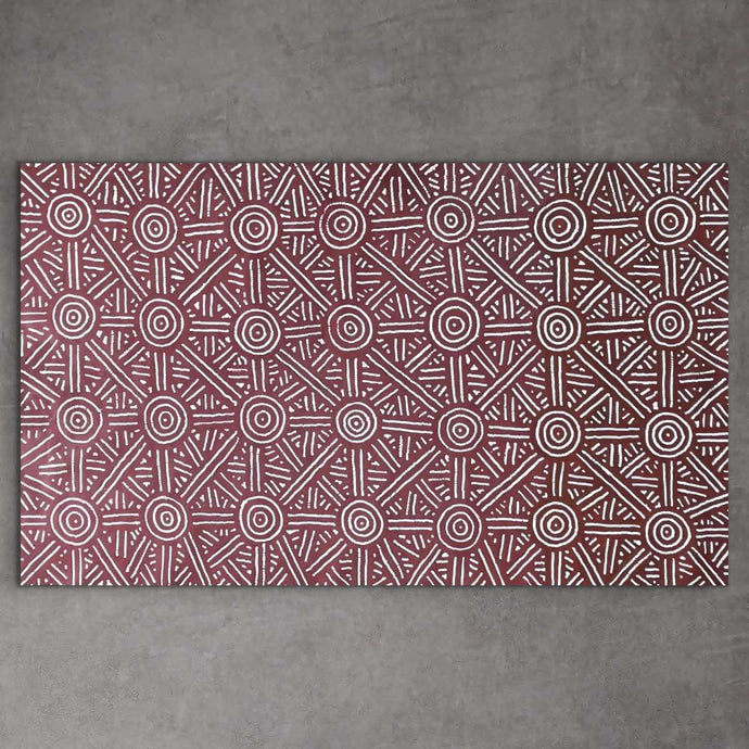flowing dot art Seed Dreaming painting by Marshall Jangala Robertson showing graceful movement and cultural storytelling