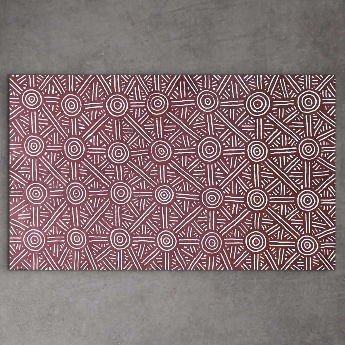 flowing dot art Seed Dreaming painting by Marshall Jangala Robertson showing graceful movement and cultural storytelling