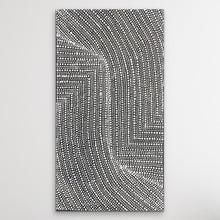 Load image into Gallery viewer, Black and white aboriginal art on a textured surface
