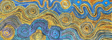 Load image into Gallery viewer, "Caterpillar Dreaming" Aboriginal art by Rhoda Tjitayi - close-up detail, 116cm x 43cm
