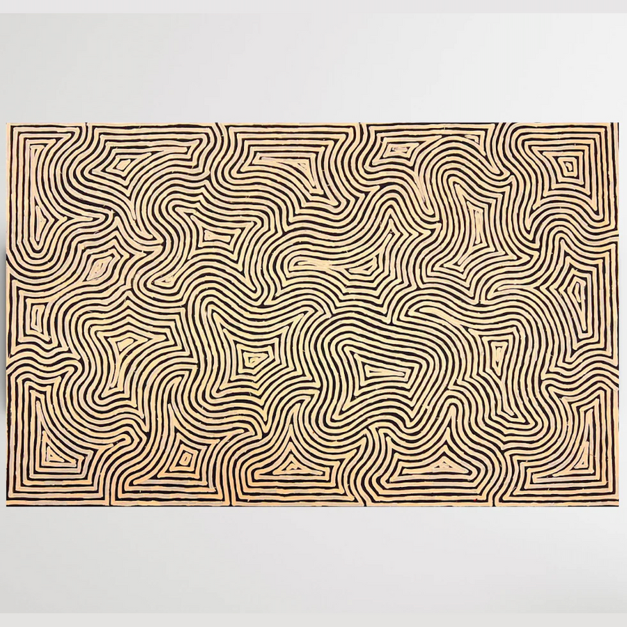 "Tingari" original Aboriginal painting by George Hairbrush Tjungurrayi, 150cm x 95cm - authentic Indigenous Australian artwork