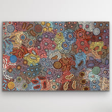 Load image into Gallery viewer, Full canvas view of Grandmother’s Country Aboriginal artwork by Michelle Possum Nungurrayi.
