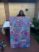Load image into Gallery viewer, Aboriginal artwork Grandmother&#39;s Country by Michelle Possum Nungurrayi shown hanging
