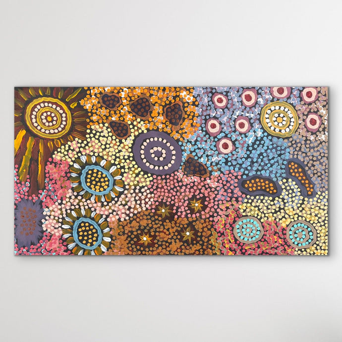 Aboriginal Painting displayed on white wall