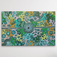Load image into Gallery viewer, Birds eye view Australian land bush flower artwork Bernadine Johnson Kemarre
