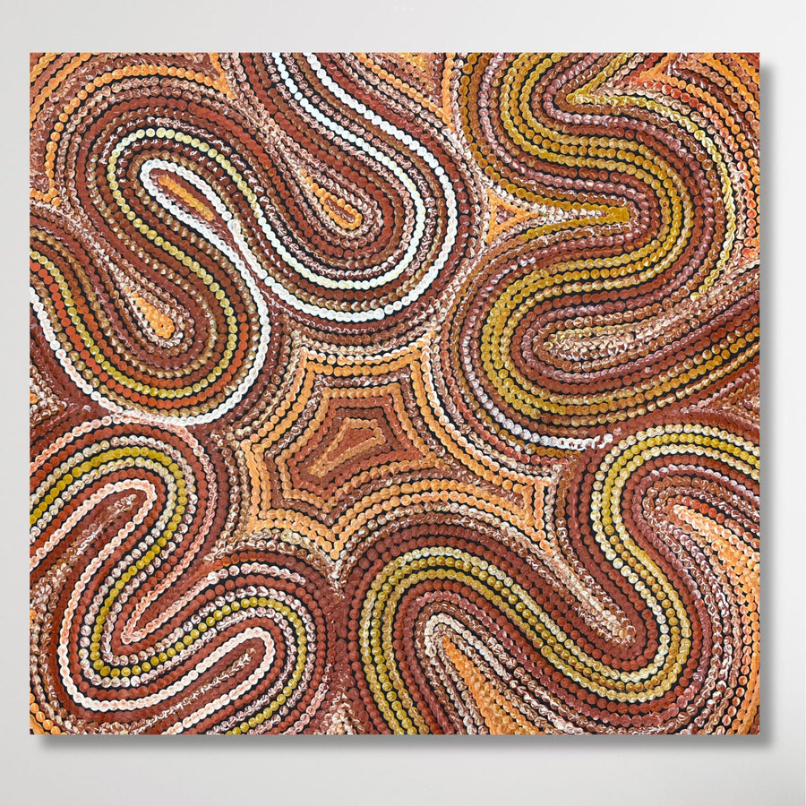 "Sand Dunes (Tali)" original Aboriginal painting by Gwenda Turner Nungurrayi, 60cm x 55cm - authentic Indigenous Australian artwork