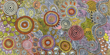Load image into Gallery viewer, Detailed view of Budgerigar Dreaming &amp; Bush Tucker Aboriginal painting by Julieanne Nungarrayi Turner, showcasing symbolic designs
