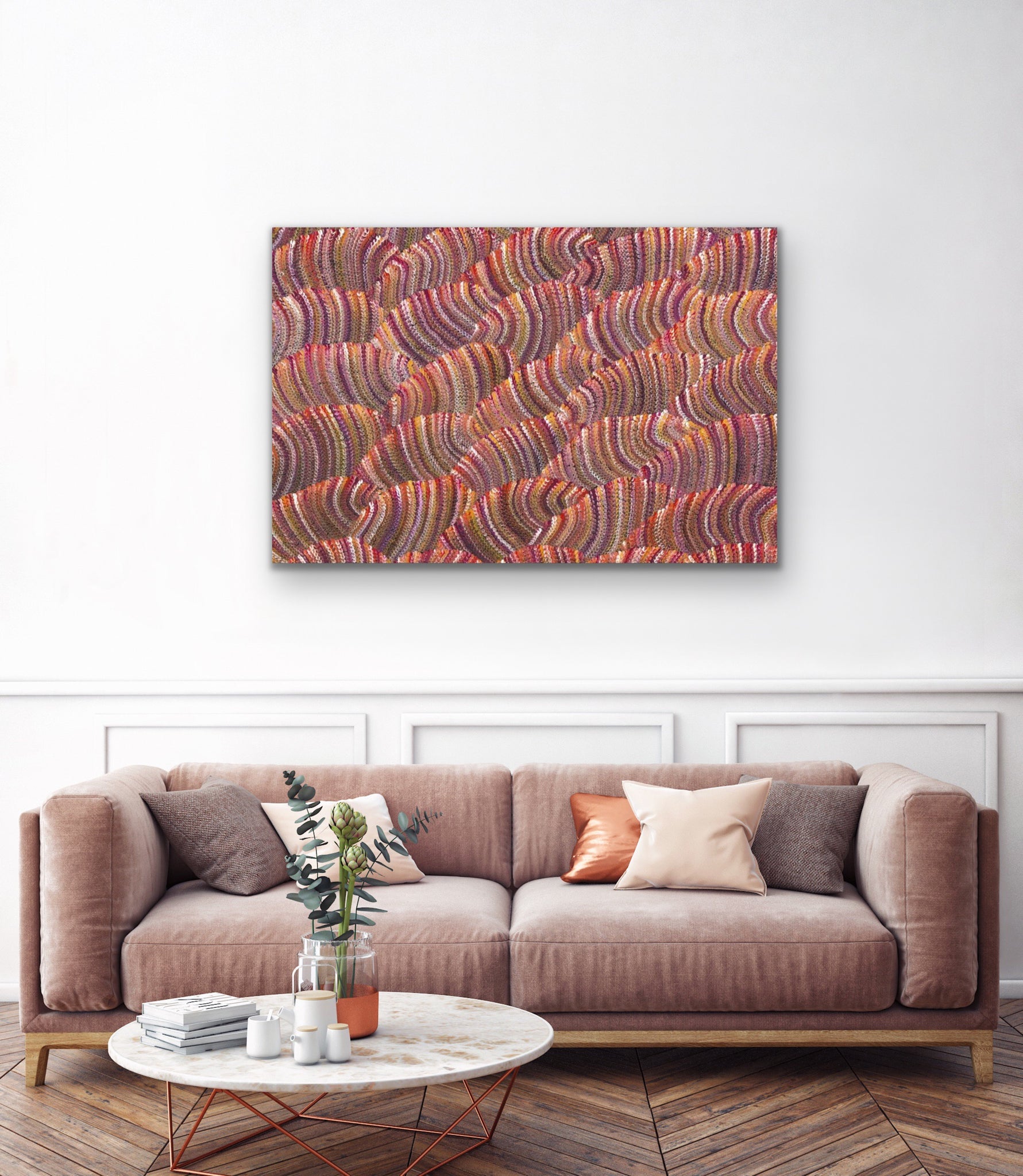 Art by Farquhar Maureen Hudson Nampijinpa Sand Tunes Tali Print Red Desert Colours