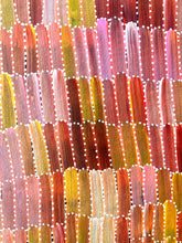Load image into Gallery viewer, "Yam Dreaming" Jeannie Mills Pwerle 151cm x 98cm close up pink and yellow 
