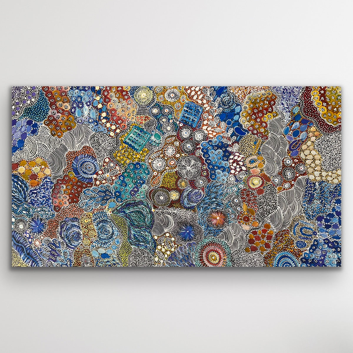"My Country (Utopia)" original Aboriginal painting by Janet Golder Kngwarreye, 195cm x 108cm - authentic Indigenous Australian artwork