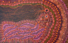 Load image into Gallery viewer, "Rainbow Serpent (Wanampi)" Aboriginal art by Debra Umala - close-up detail, 184cm x 116cm
