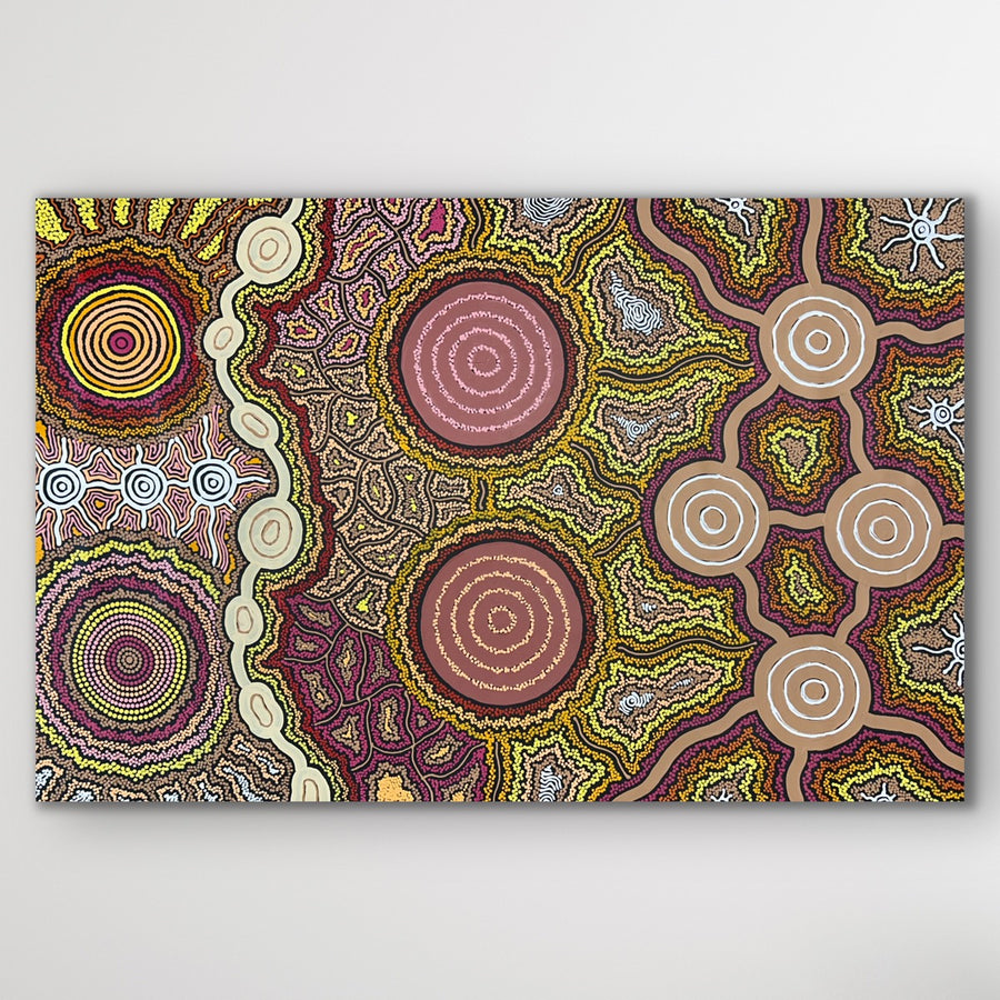 "My Country" original Aboriginal painting by Farron Furber Jampitjinpa, 148cm x 98cm - authentic Indigenous Australian artwork