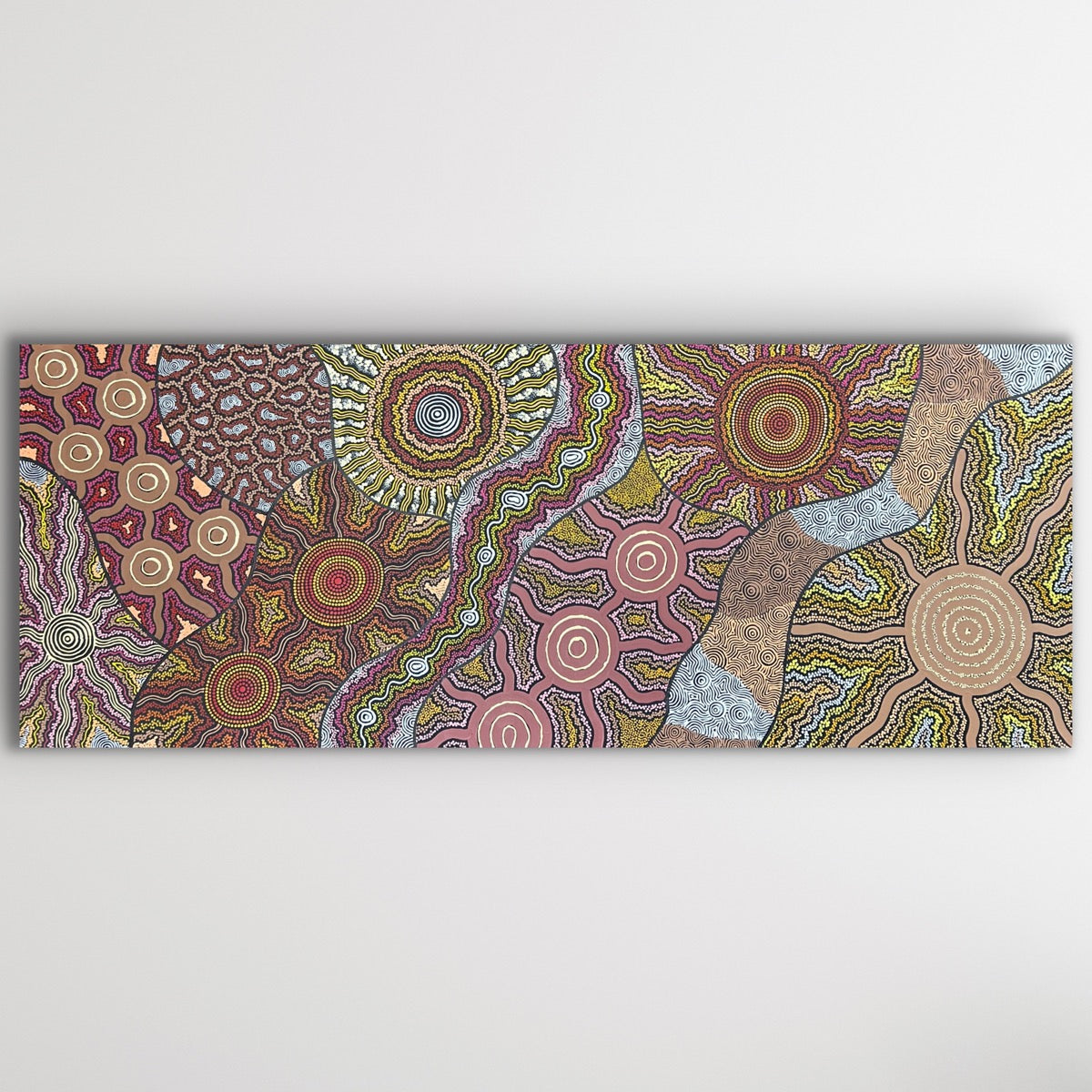"My Country" original Aboriginal painting by Farron Furber Jampitjinpa, 204cm x 79cm - authentic Indigenous Australian artwork