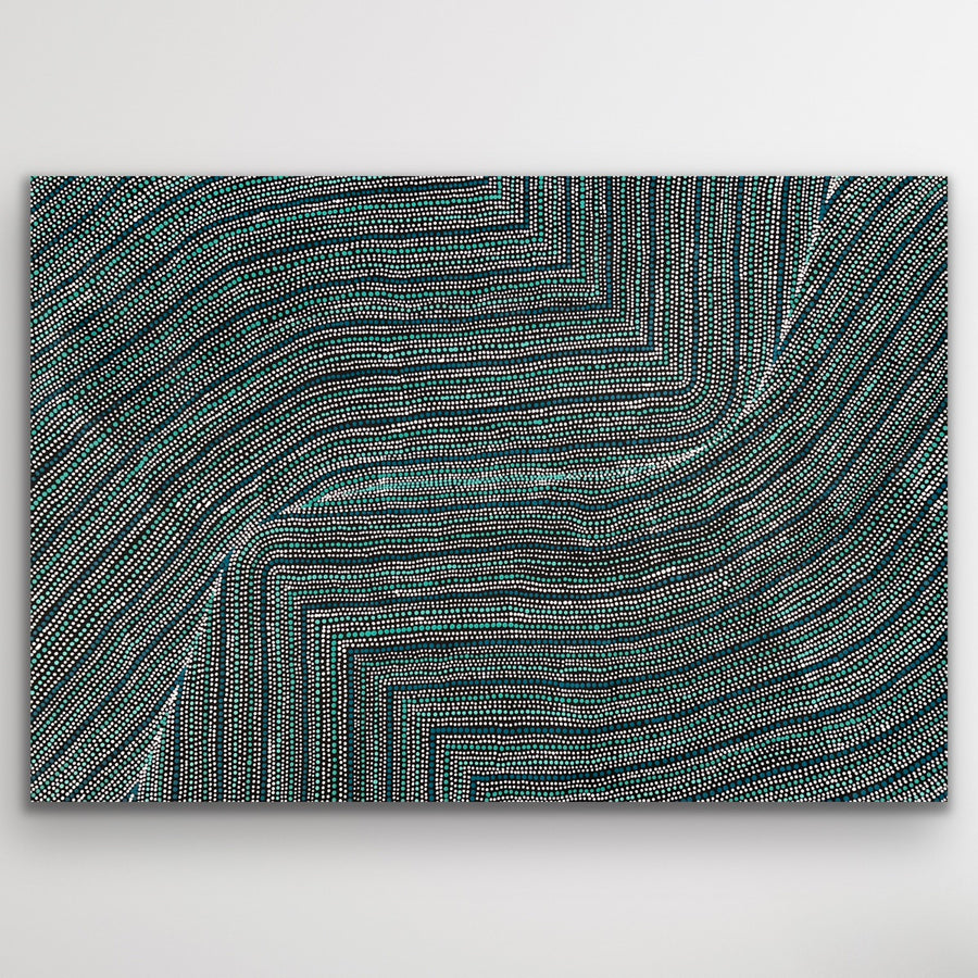 "Bush Onion" original Aboriginal painting by Tansy Martin, 147cm x 100cm - authentic Indigenous Australian artwork