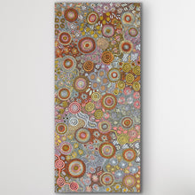 Load image into Gallery viewer, "Budgerigar Dreaming and Bush Tucker Story" original Aboriginal painting by Julieanne Nungurrayi Turner, 205cm x 95cm - authentic Indigenous Australian artwork
