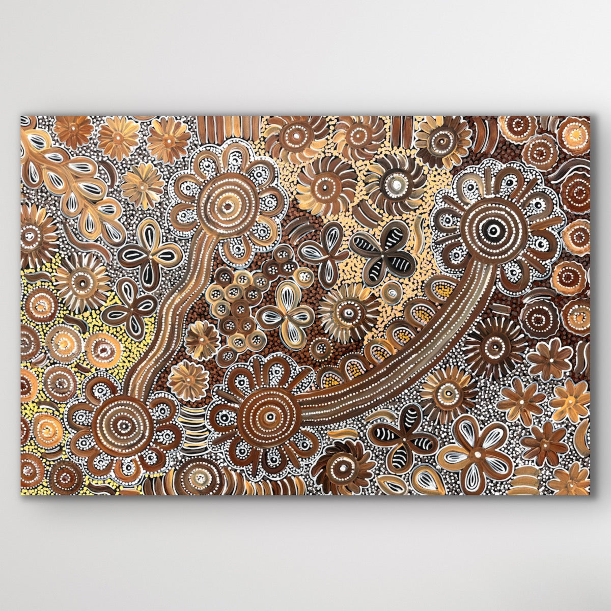 "Desert Wildflowers" original Aboriginal painting by Print - authentic Indigenous Australian artwork